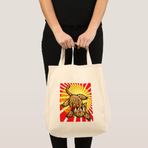 Ultra Cute Anime Leopard Kitty Rainbow Head Band Tote Bag