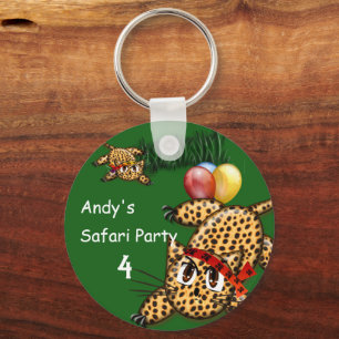Ultra Cute Leopard Safari Birthday Invitations Wit Keychain
