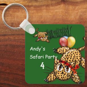 Ultra Cute Leopard Safari Birthday Invitations Wit Keychain