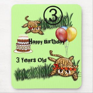 Ultra Cute Leopard Safari Birthday Invitations Wit Mouse Pad