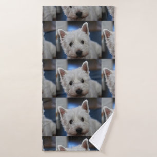 Ultra Cute Pestie Westie White Terrier Bath Towel