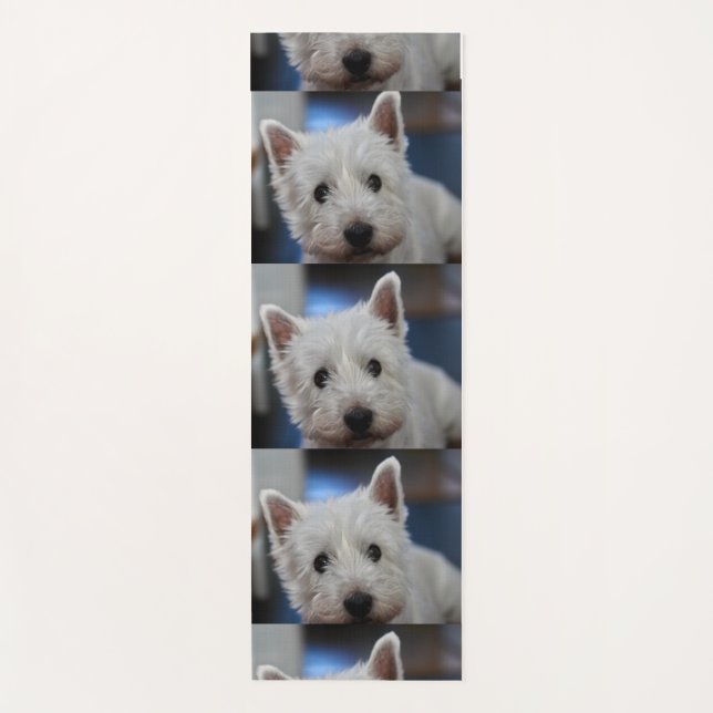 Ultra Cute Pestie Westie White Terrier Yoga Mat (Front)