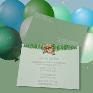 Ultra Cute Safari Leopard Birthday Invitations