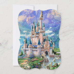 Ultra Detailed Whimsical Fairytale Castle Triptych Card