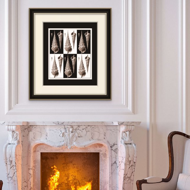 Ultra Elegant Vintage Art Deco Sea Shell Poster (Frame not included.)