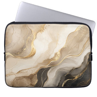 Ultra Luxury Champagne Gold Marble 13-Inch Laptop Sleeve
