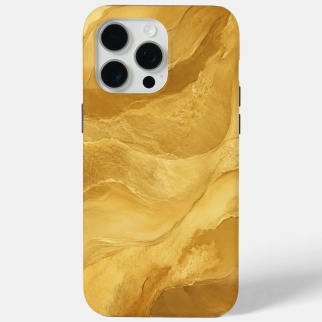 Ultra-Luxury Solid Gold Abstract Phone Case   (Back)