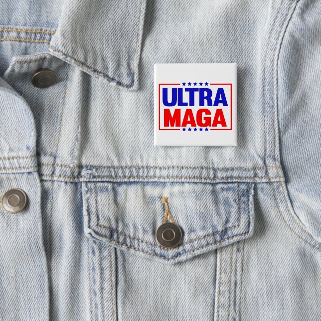 Ultra maga  2 inch square button (In Situ)