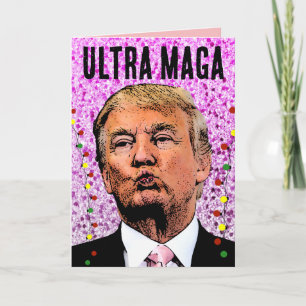 ULTRA MAGA CHRISTMAS TRUMP GLITTER KISS CARDS