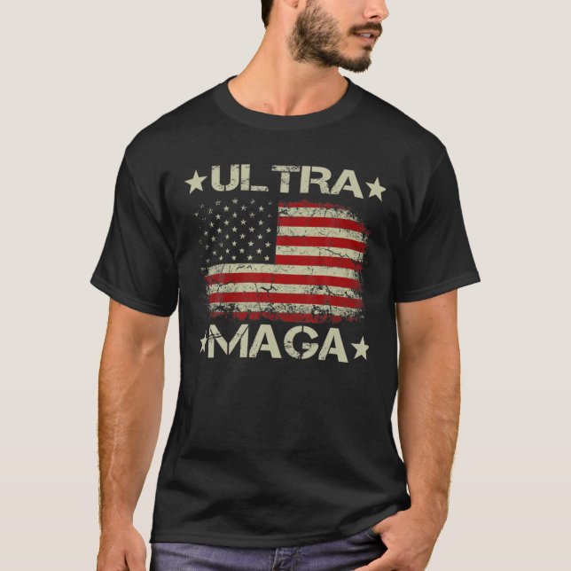 Ultra Maga Messy Bun- The Great Maga King Donald T T-Shirt (Front)