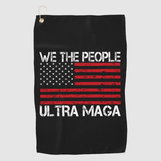 Ultra Maga Pro Trump 2024 Funny Republican  Golf Towel (Front)