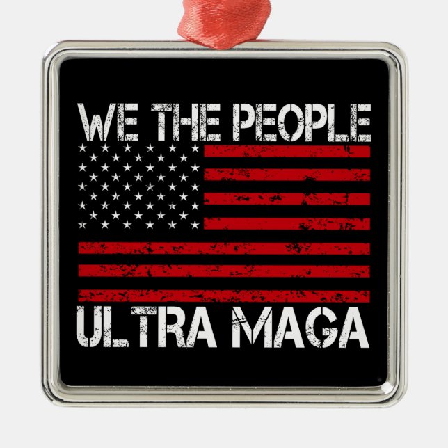 Ultra Maga Pro Trump 2024 Funny Republican  Metal Ornament (Front)