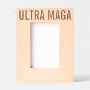 ULTRA MAGA TRUMP LASER ÉCRASÉ CADRE PHOTO EN BOIS