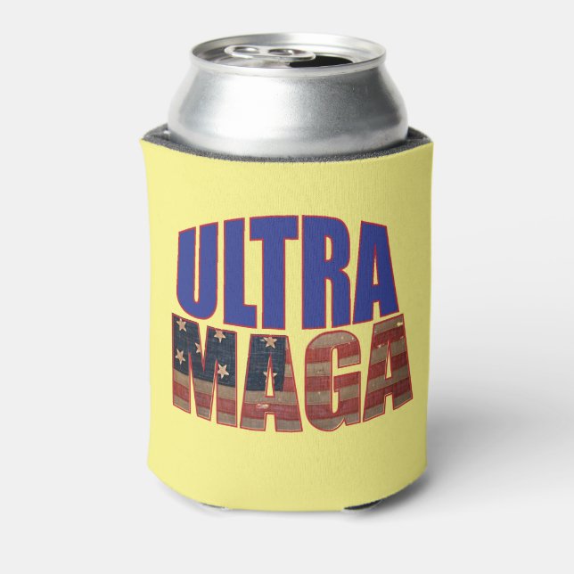 Ultra MAGA Trump Supporter 💡  Great Again USA  Can Cooler (Can Back)