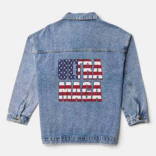 Ultra MAGA Trump Supporter ⛳  Great Again USA  Denim Jacket