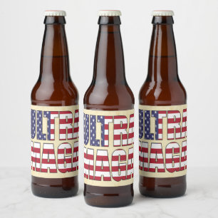 Ultra MAGA Trump Supporter 🚗 Great USA  Beer Bottle Label