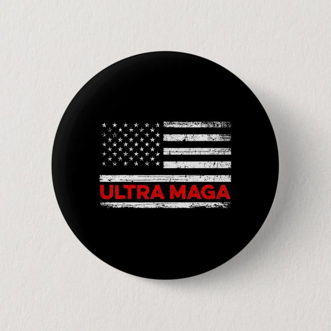Ultra Maga United State flag  2 Inch Round Button (Front)