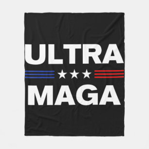 Ultra Maga United State flag 3 Fleece Blanket