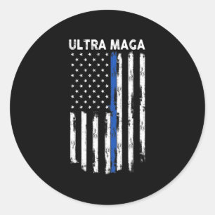 Ultra Maga US Flag Proud Ultra Maga Classic Round Sticker