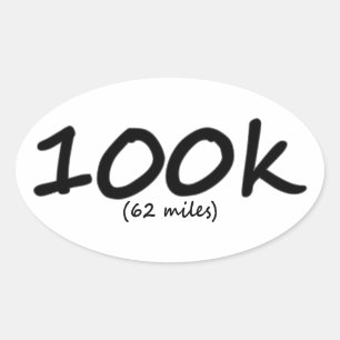 Ultra marathon 100k autocollants ovale 4 par feuil