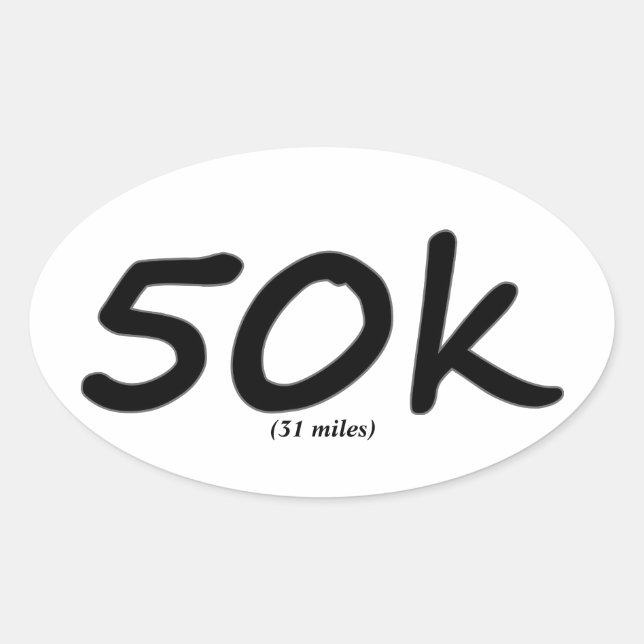 Ultra marathon 50k oval stickers 4 per sheet (Front)