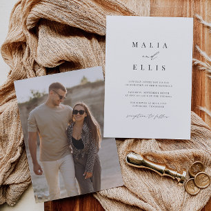 Ultra Minimal   Calligraphy Accent + Photo Invitation