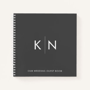 Ultra Minimal Monogram Wedding Guest Book
