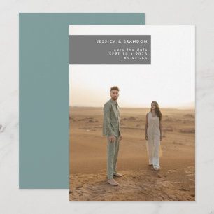 Ultra Minimal Simple Modern Photo Wedding Save The Date