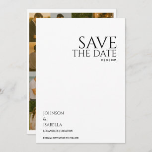 Ultra minimal text photo collection save the date invitation