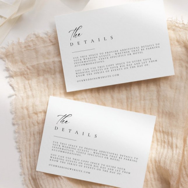 Ultra-Minimal Typography Wedding Details Enclosure RSVP Card (Creator Uploaded)