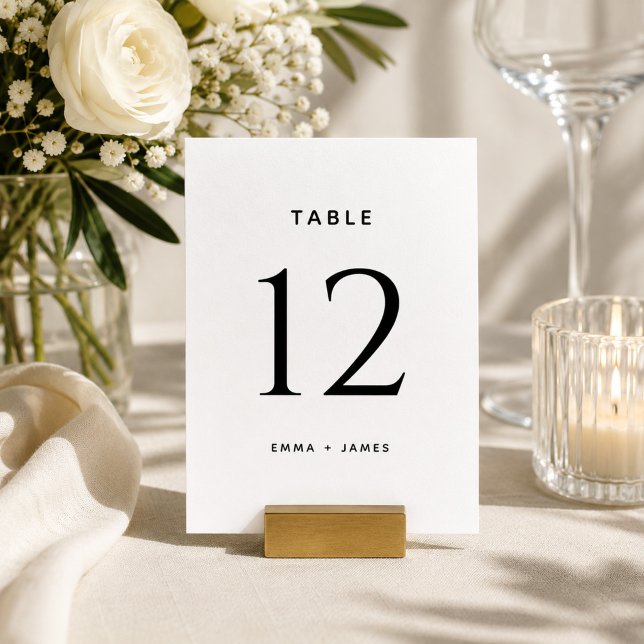 Ultra Minimalist Simple Modern Wedding Table Number (Creator Uploaded)