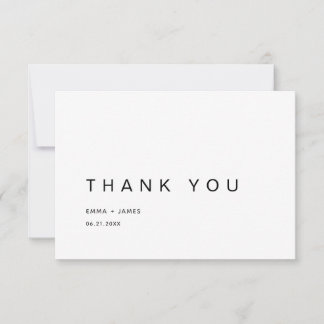 Ultra Minimalist Simple Modern Wedding Thank You Card