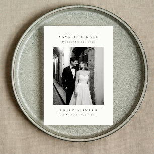 Ultra Minimalist Wedding Photo Budget Save The Date