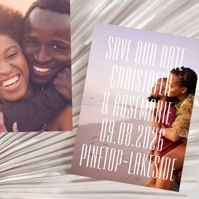 Ultra Modern 2 Full Photos Big Bold Detail Wedding Save The Date (Creator Uploaded)