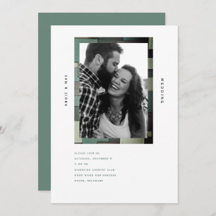 Ultra Modern B/W Photo Simple Sage Invitation