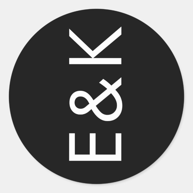 Ultra Modern Bold Big Monogram Simple Wedding Classic Round Sticker (Front)