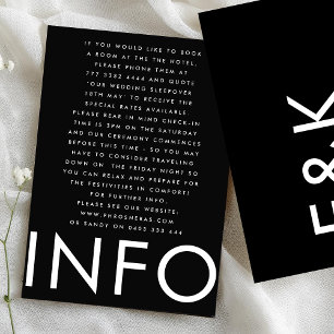 Ultra Modern Bold Big Monogram Simple Wedding Encl Enclosure Card