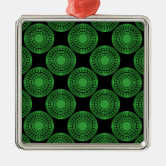 Ultra Modern Circles Premium Ornament, Green Metal Ornament