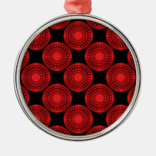 Ultra Modern Circles Premium Ornament, Red Metal Ornament