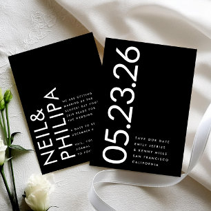 Ultra Modern Editable Premium Non-Photo Bold Date Save The Date