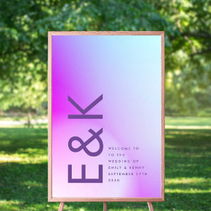 Ultra Modern Gradient Purple Fall Wedding Poster