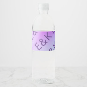 Ultra Modern Gradient Purple Fall Wedding Water Bottle Label