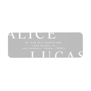 ultra modern large monogram return address label