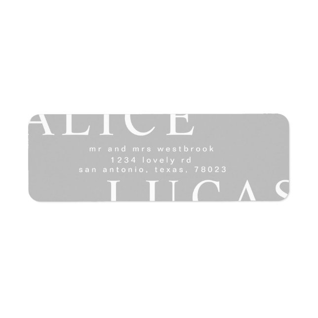 ultra modern large monogram return address label (Front)