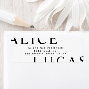 Ultra Modern Large Monogram Return Address Label