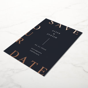 Ultra Modern Layout Dark Blue Save the Date