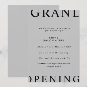 ultra modern layout elegant script grand opening invitation