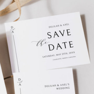Ultra-Modern Minimal Black & White Save the Date