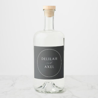 Ultra-Modern Minimalist Black and White Liquor Bottle Label
