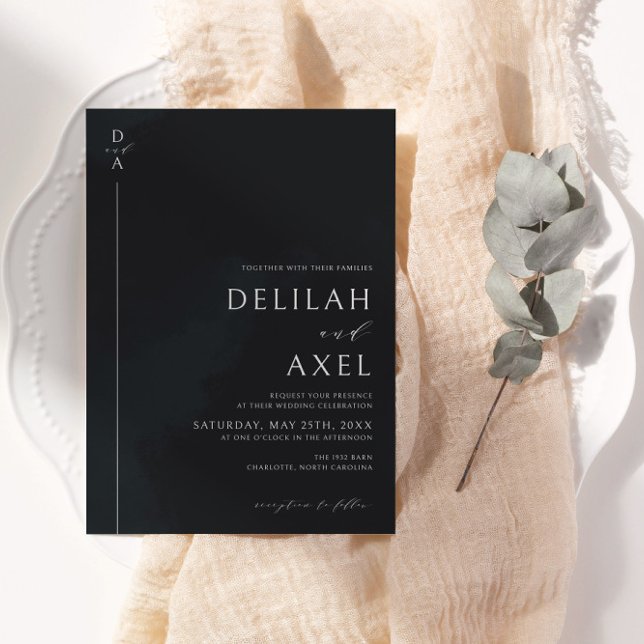 Ultra-Modern Minimalist Black and White Wedding Invitation (Creator Uploaded)